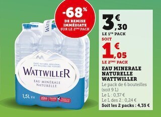 U Express Wattwiller eau minérale naturelle offre