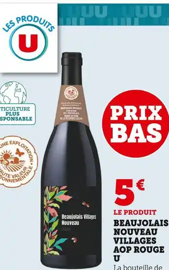 Super U U beaujolais nouveau villages aop rouge offre
