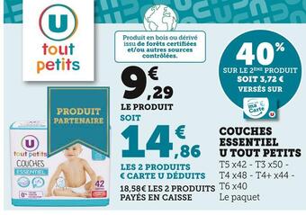 Super U U tout petits couches essentiel offre