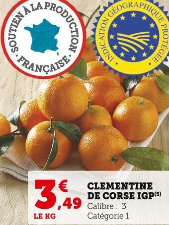U Express Clémentine de corse igp offre