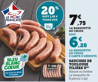 U Express U saucisse de toulouse filière offre