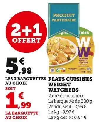 U Express Weight watchers plats cuisines offre