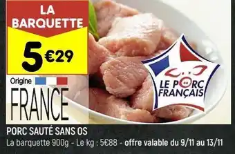 Leader Price Porc sauté sans os offre