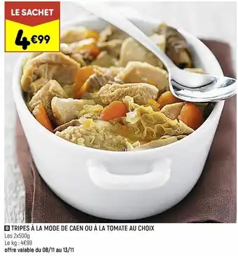 Leader Price Tripes à la mode de caen ou à la tomate au choix offre