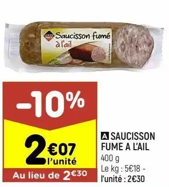 Saucisson fumé à l'ail