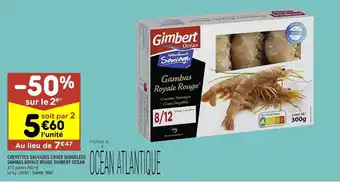Crevettes sauvages crues surgelées gambas royale rouge gimbert ocean