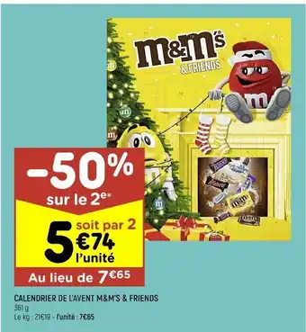 Leader Price Calendrier de l'avent m&m's & friends offre