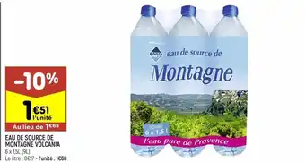 Leader Price Eau de source montagne volcania offre