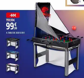Intersport Table de jeux 6 en 1 offre