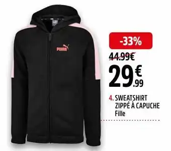 Intersport Sweatshirt zippé à capuche fille puma offre