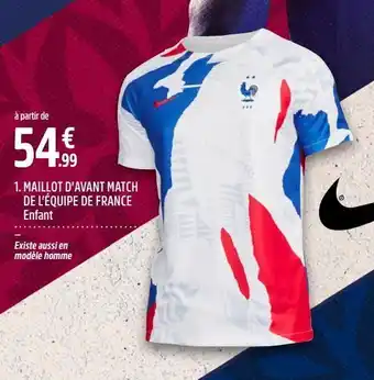 Maillot d’avant match de l’équipe de france enfant nike