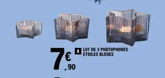 E.Leclerc Lot De 3 Photophores Etoiles Bleues offre