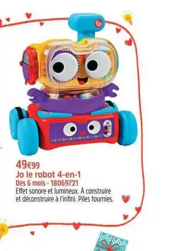 Maxi Toys Jo le robot 4-en-1 offre