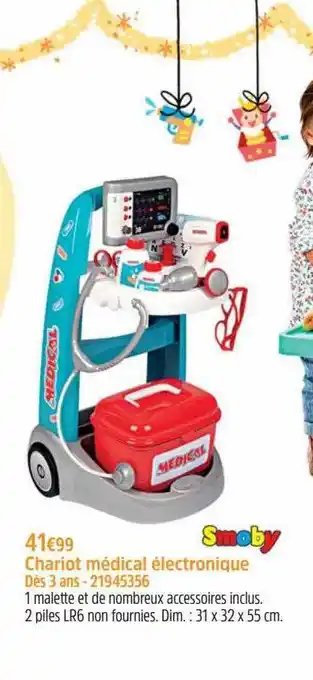 Maxi Toys Chariot médical électronique smoby offre