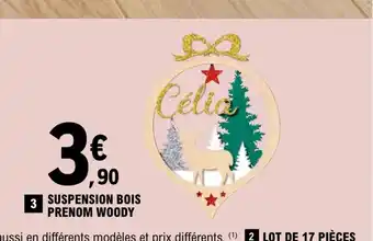 E.Leclerc Suspension Bois Prenom Woody offre