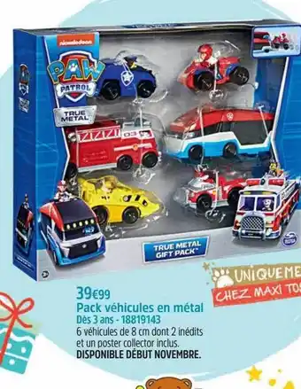 Pack véhicules en métal paw patrol