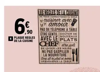 E.Leclerc Plaque Regles De La Cuisine offre