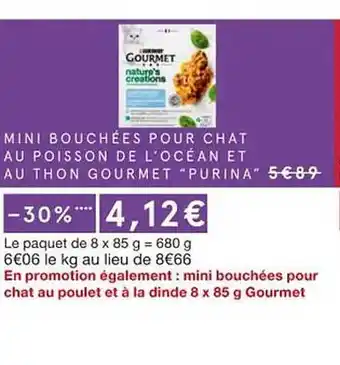 Monoprix Mini bouchées pour chat au poisson de l'océan et au thon gourmet offre