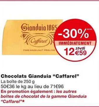 Monoprix Chocolats gianduia offre