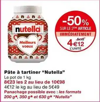 Monoprix Pâte à tartiner offre