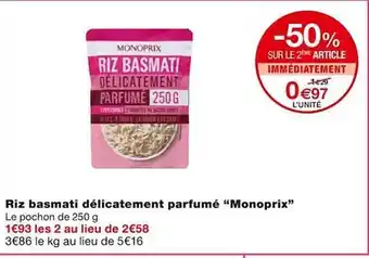Monoprix Riz basmati délicatement parfumé offre