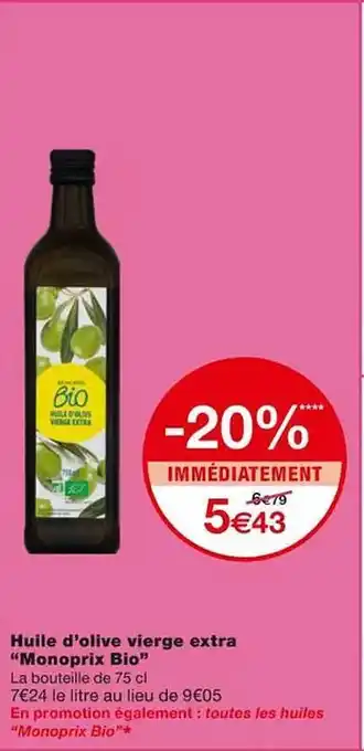Monoprix Huile d'olive vierge extra offre
