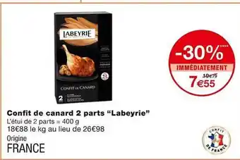 Monoprix Confit de canard 2 parts offre