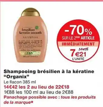 Monoprix Shampooing brélisien à la kératine offre