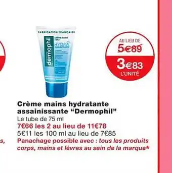 Monoprix Crème mains hydratante assainissante offre