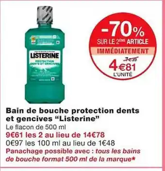 Monoprix Bain de bouche protection dents et gencives offre