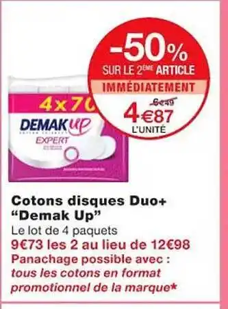Monoprix Cotons disques duo+ offre