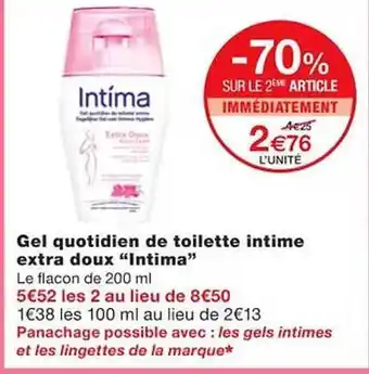 Monoprix Gel quotidien de toilette intime extra doux offre