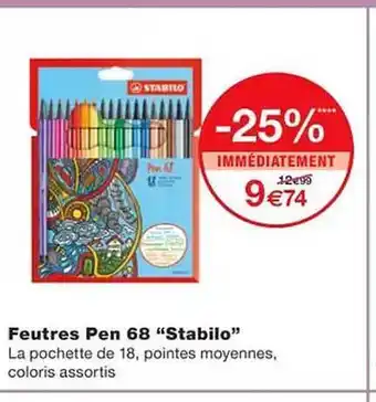 Monoprix Feutres pen 68 offre
