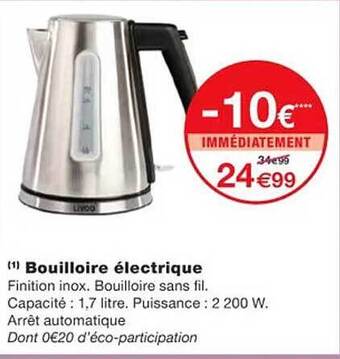 Monoprix Bouilloire électrique offre