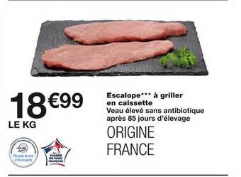 Monoprix Escalope*** à griller en caissette offre