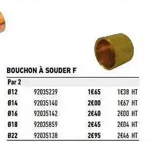 Bouchon Ă souder f
