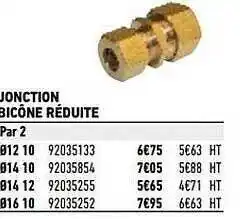 Jonction bicône réduite