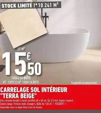 Brico Cash Carrelage sol intérieur offre
