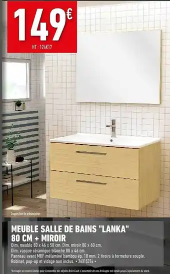 Brico Cash Meuble salle de bains offre