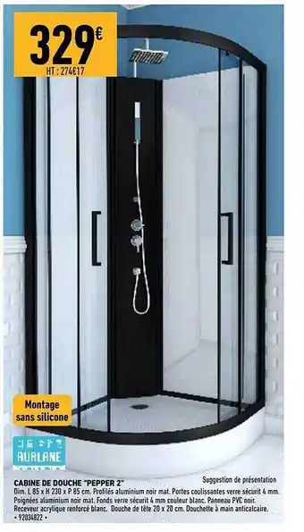 Brico Cash Cabine de douche offre