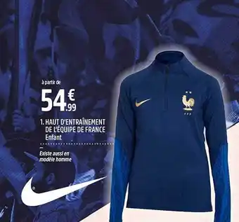Intersport Haut d'entraînement de l'équipe de france enfant offre