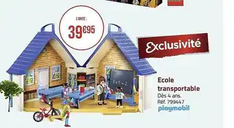 Casino Supermarchés École transportable playmobil offre