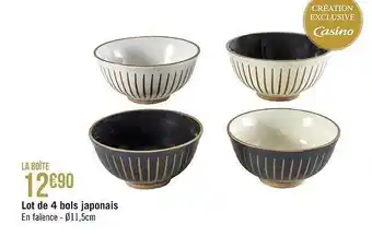 Casino Supermarchés Lot de 4 bols japonais offre