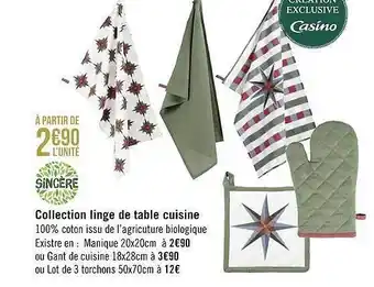 Collection linge de table cuisine sincère
