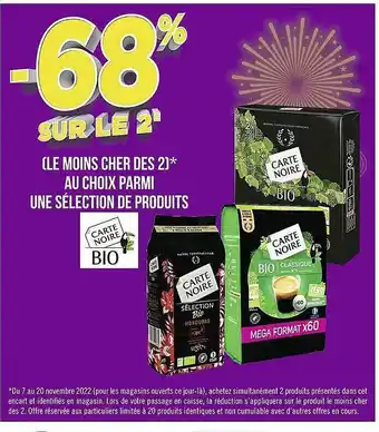 Casino Supermarchés Sélection de produits carte noire bio offre