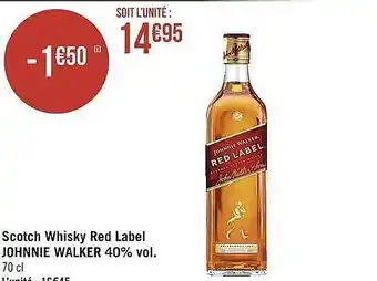 Casino Supermarchés Scotch whisky red label johnnie walker 40% vol. offre