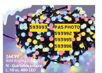 Gifi Guirlande solaire l.10 m, 400 led offre