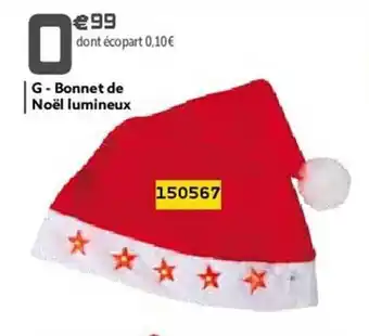Gifi Bonnet de noël lumineux offre