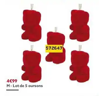 Lot de 5 oursons