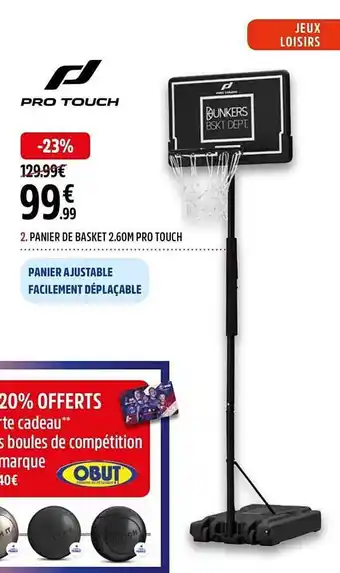 Panier de basket 2.60 m pro touch